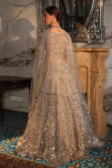 Presto Couture Floral Hand Embroidered Jacket Bridal Lehenga Set 