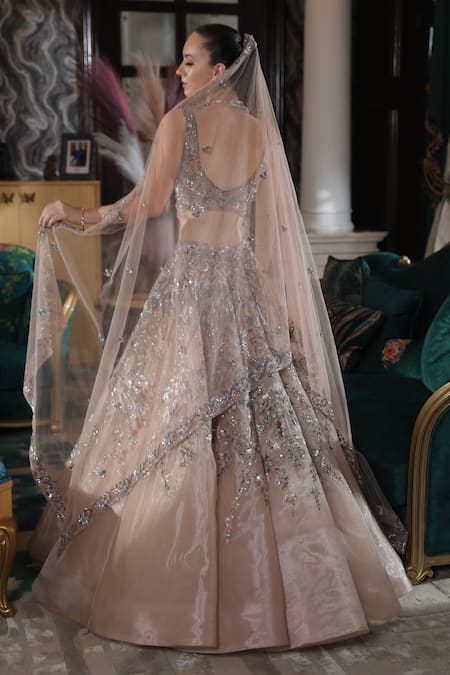 Presto Couture Bridal Crystal Hand Embroidered Lehenga Set 