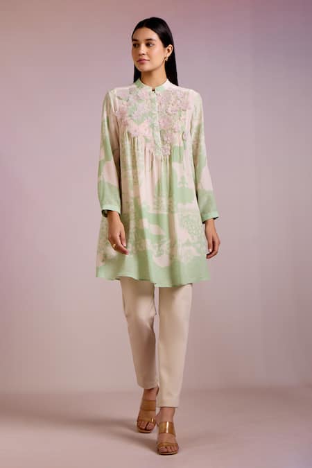 Pankaj & Nidhi Cypress Floral Print Kurta 