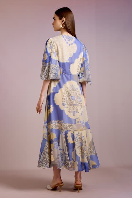 Pankaj & Nidhi Dome Flower Print Dress 