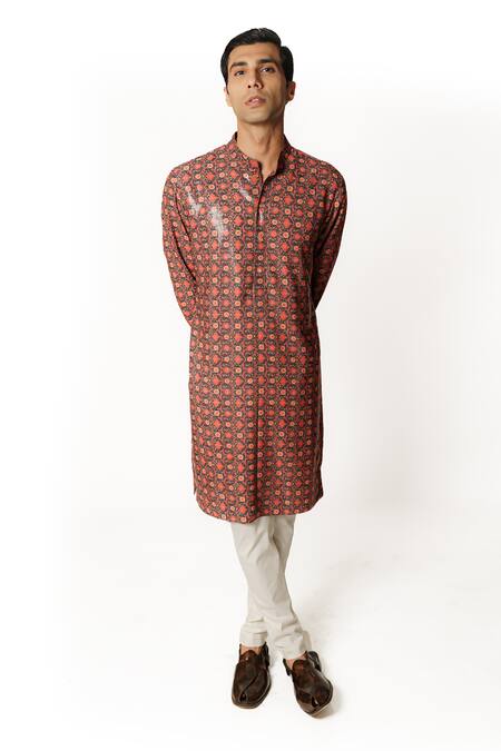 Shop Rabani & Rakha Purple Georgette, Cotton, Silk Sequins Embroidered Kurta And Pant Set Online at Aza Fashions Shop_Rabani & Rakha_Purple Georgette, Cotton, Silk Sequins Embroidered Kurta And Pant Set _Online_at_Aza_Fashions