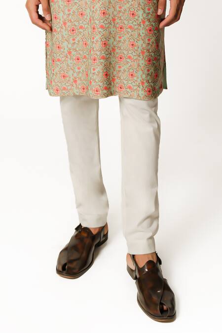 Rabani & Rakha Green Georgette, Cotton, Silk Sequins Floral Print Embroidered Kurta And Pant Set Online at Aza Fashions Rabani & Rakha_Green Georgette, Cotton, Silk Sequins Floral Print Embroidered Kurta And Pant Set _Online_at_Aza_Fashions