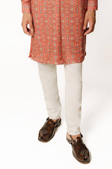 Buy Rabani & Rakha Red Georgette, Cotton, Silk Straight Printed Embroidered Kurta And Pant Set Online at Aza Fashions Buy_Rabani & Rakha_Red Georgette, Cotton, Silk Straight Printed Embroidered Kurta And Pant Set _Online_at_Aza_Fashions