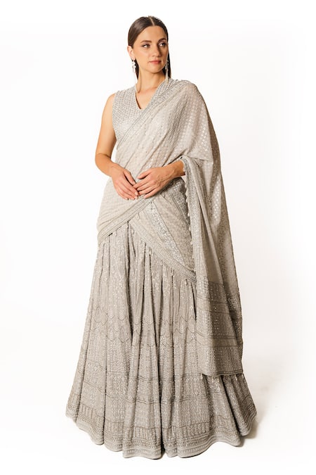 Rabani & Rakha Sequin Hand Embroidered Lehenga Set 