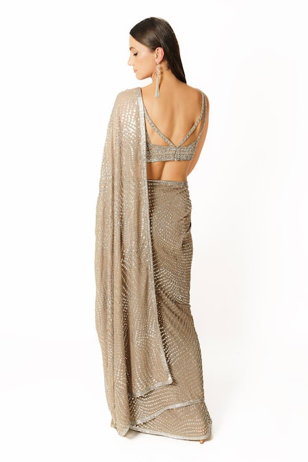 Rabani & Rakha Fern Jaal Hand Embroidered Saree With Blouse 