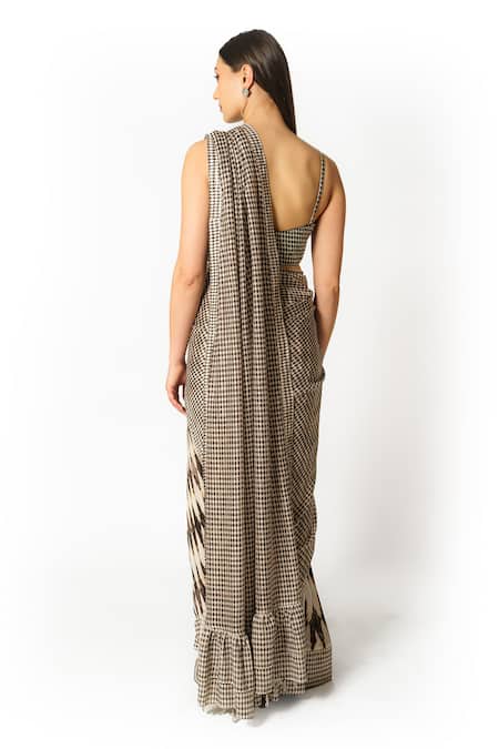 Rabani & Rakha Geometric Pattern Lehenga Saree Set 