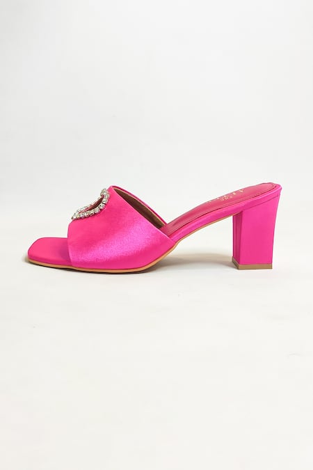 The Alter_Pink Stones Sweetheart Embellished Slip-on Heels_at_Aza_Fashions