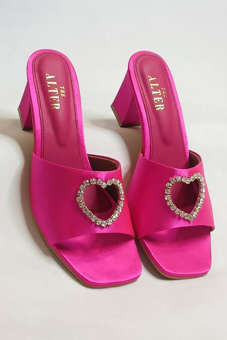 Shop_The Alter_Pink Stones Sweetheart Embellished Slip-on Heels