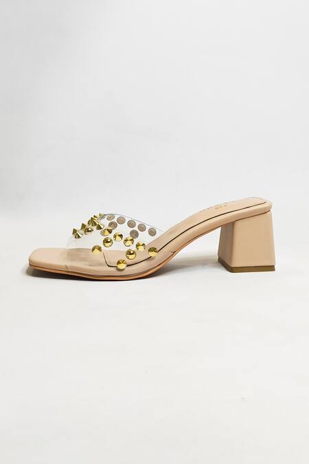 Shop The Alter Beige Studs Embellished Slip-on Block Heels Online at Aza Fashions Shop_The Alter_Beige Studs Embellished Slip-on Block Heels _Online_at_Aza_Fashions
