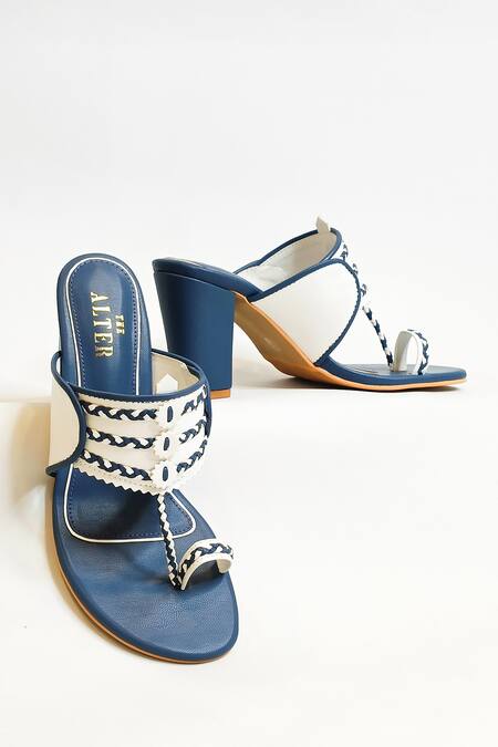 The Alter White Embroidery Myra Thread Slip-on Kolhapuri Block Heels Online at Aza Fashions The Alter_White Embroidery Myra Thread Slip-on Kolhapuri Block Heels _Online_at_Aza_Fashions