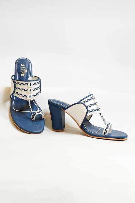 Shop The Alter White Embroidery Myra Thread Slip-on Kolhapuri Block Heels Online at Aza Fashions Shop_The Alter_White Embroidery Myra Thread Slip-on Kolhapuri Block Heels _Online_at_Aza_Fashions