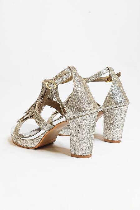 Buy The Alter Silver Shimmer Embellished Block Heels Online at Aza Fashions Buy_The Alter_Silver Shimmer Embellished Block Heels _Online_at_Aza_Fashions