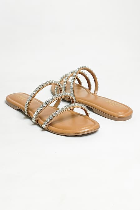 Shop The Alter Beige Embellished Slip-on Strappy Flats Online at Aza Fashions Shop_The Alter_Beige Embellished Slip-on Strappy Flats _Online_at_Aza_Fashions