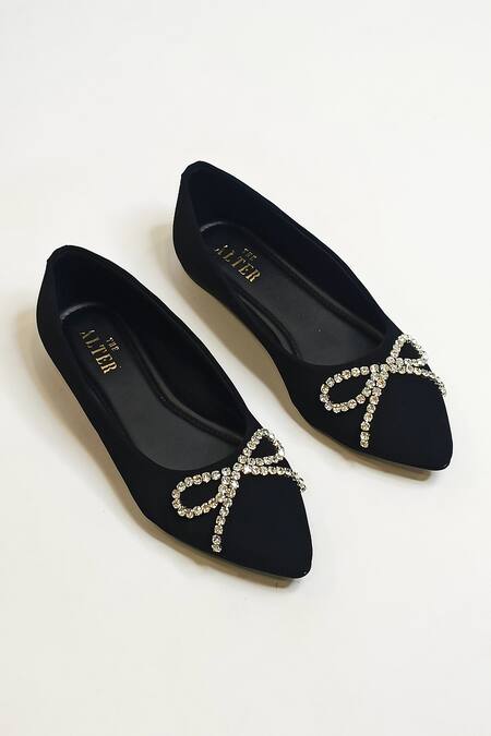 Shop The Alter Black Rhinestone Embellished Ballerinas Online at Aza Fashions Shop_The Alter_Black Rhinestone Embellished Ballerinas _Online_at_Aza_Fashions