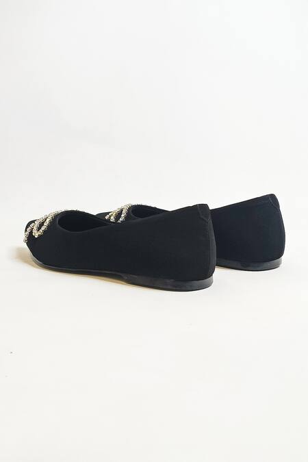 Buy The Alter Black Rhinestone Embellished Ballerinas Buy_The Alter_Black Rhinestone Embellished Ballerinas