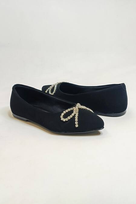 Shop The Alter Black Rhinestone Embellished Ballerinas Shop_The Alter_Black Rhinestone Embellished Ballerinas