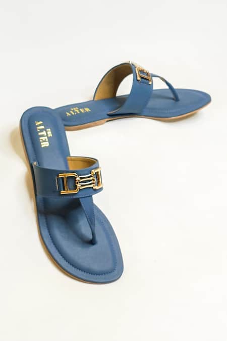 THE ALTER Blue Buckled Flats