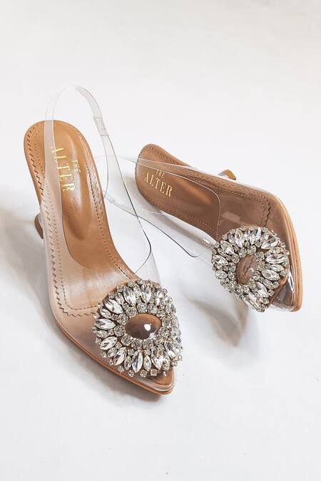 Shop The Alter Brown Studs Julia Embellished Pyramid Heels Shop_The Alter_Brown Studs Julia Embellished Pyramid Heels