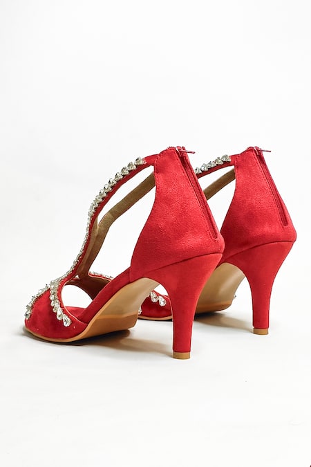 Buy The Alter Red Crystals Angela Embellished Stiletto Heels Buy_The Alter_Red Crystals Angela Embellished Stiletto Heels