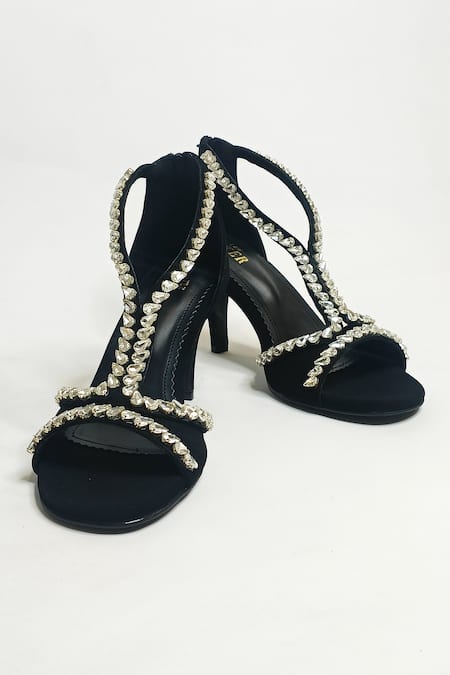 The Alter Black Crystals Angela Embellished Heels Online at Aza Fashions The Alter_Black Crystals Angela Embellished Heels _Online_at_Aza_Fashions