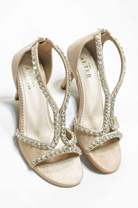 The Alter Beige Crystals Angela Embellished Strappy Heels Online at Aza Fashions The Alter_Beige Crystals Angela Embellished Strappy Heels _Online_at_Aza_Fashions
