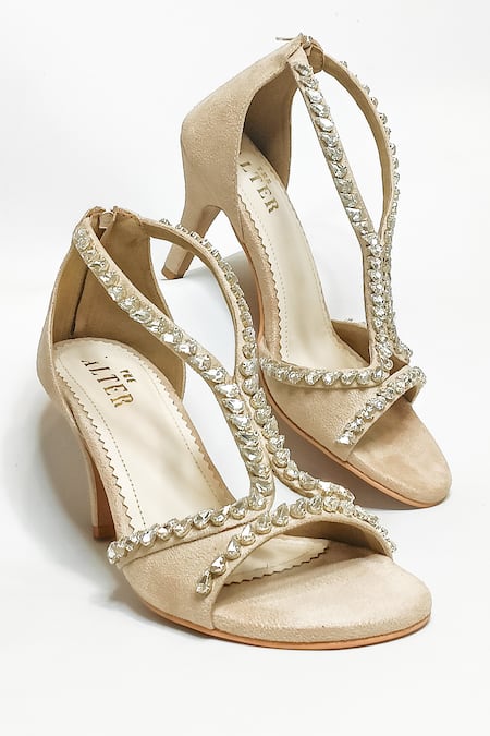 Buy The Alter Beige Crystals Angela Embellished Strappy Heels Online at Aza Fashions Buy_The Alter_Beige Crystals Angela Embellished Strappy Heels _Online_at_Aza_Fashions