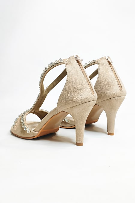 Shop The Alter Beige Crystals Angela Embellished Strappy Heels Shop_The Alter_Beige Crystals Angela Embellished Strappy Heels