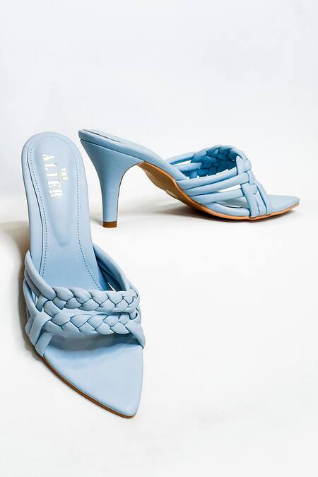 Shop The Alter Blue Braided Strap Stilettos Shop_The Alter_Blue Braided Strap Stilettos