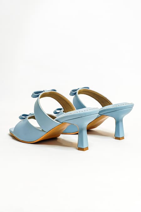 Shop The Alter Blue T-shaped Bow Stilettos Shop_The Alter_Blue T-shaped Bow Stilettos
