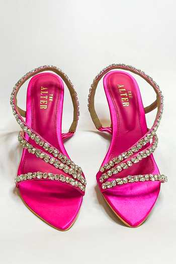 Buy_The Alter_Pink Rhinestones Kiara Embellished Stilettos _Online_at_Aza_Fashions