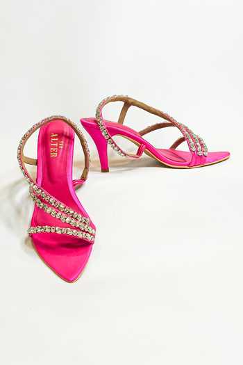 Shop_The Alter_Pink Rhinestones Kiara Embellished Stilettos _Online_at_Aza_Fashions