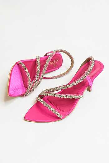Buy_The Alter_Pink Rhinestones Kiara Embellished Stilettos 