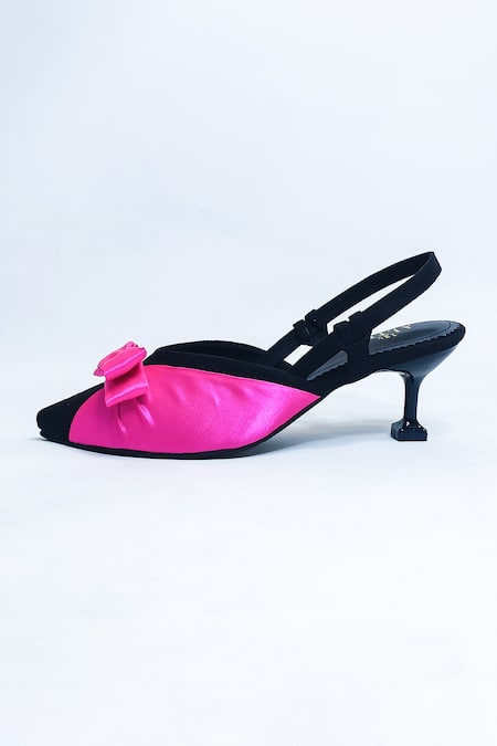 Buy_The Alter_Pink Bows Color Block Ornamented Pumps 
