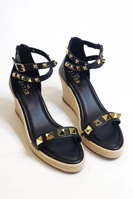 Shop_The Alter_Black Studs Studded Strappy Wedges 