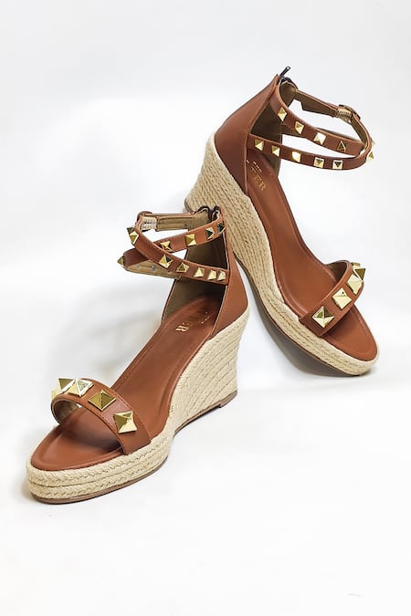 Shop_The Alter_Brown Studs Asher Studded Wedges 