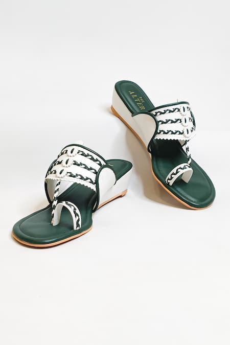 Shop_The Alter_Green Two Tone Kohla Wedges 