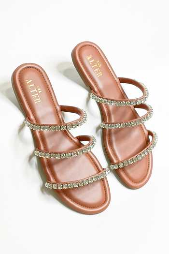 Shop_The Alter_Peach Crystal Embellished Flats 
