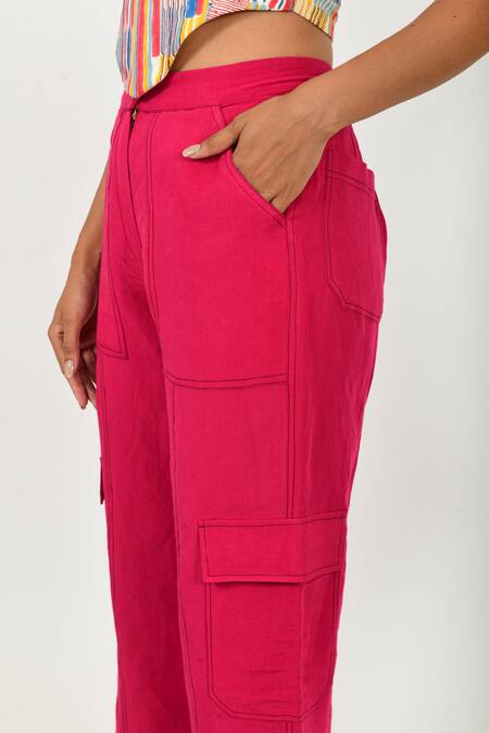 Rias Jaipur Multi Color Cotton Striped Hand Block Print Corset And Pant Set at Aza Fashions Rias Jaipur_Multi Color Cotton Striped Hand Block Print Corset And Pant Set _at_Aza_Fashions