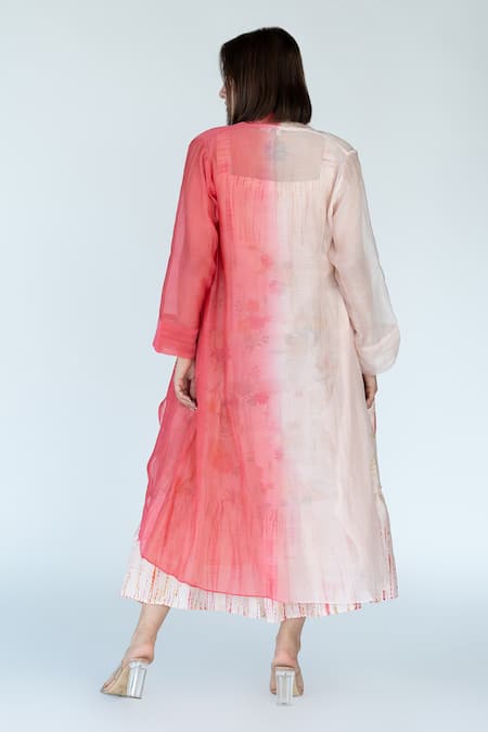 Meghna Panchmatia Gardenia Print Dress With Cape 