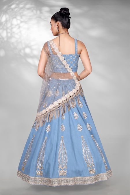 Anita Kanwal Embellished Cape Lehenga Set 