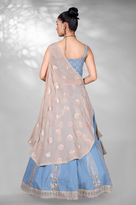 Anita Kanwal Sequin Embellished Cape Lehenga Set 