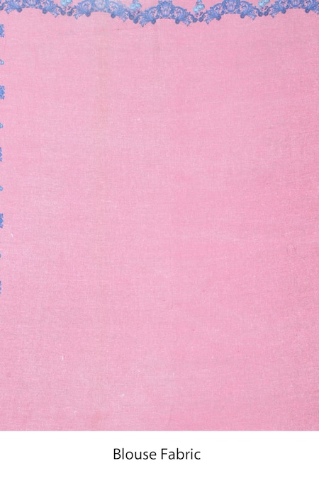 Buy_Anita Kanwal_Pink Jersey Sequins Embroidered And Printed Saree With Unstitched Blouse Piece 