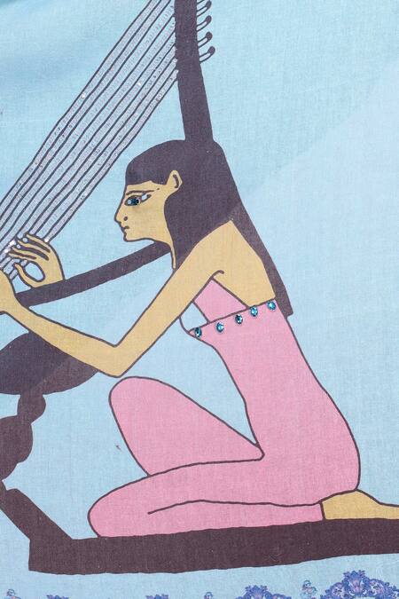 Shop Anita Kanwal Blue Jersey Sequins Printed Saree With Unstitched Blouse Piece Online at Aza Fashions Shop_Anita Kanwal_Blue Jersey Sequins Printed Saree With Unstitched Blouse Piece _Online_at_Aza_Fashions