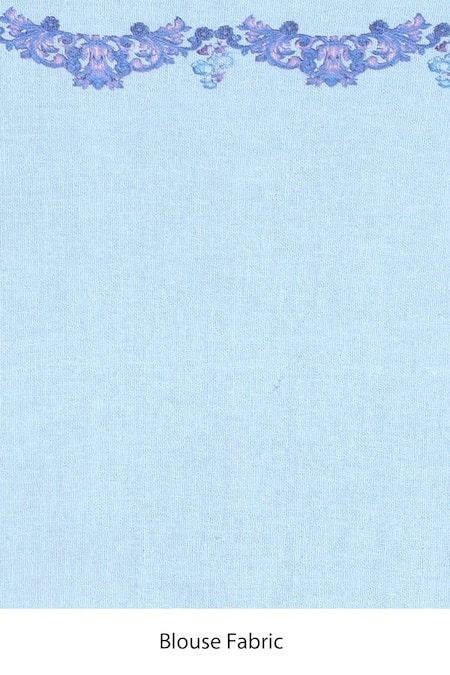 Anita Kanwal Blue Jersey Sequins Printed Saree With Unstitched Blouse Piece at Aza Fashions Anita Kanwal_Blue Jersey Sequins Printed Saree With Unstitched Blouse Piece _at_Aza_Fashions