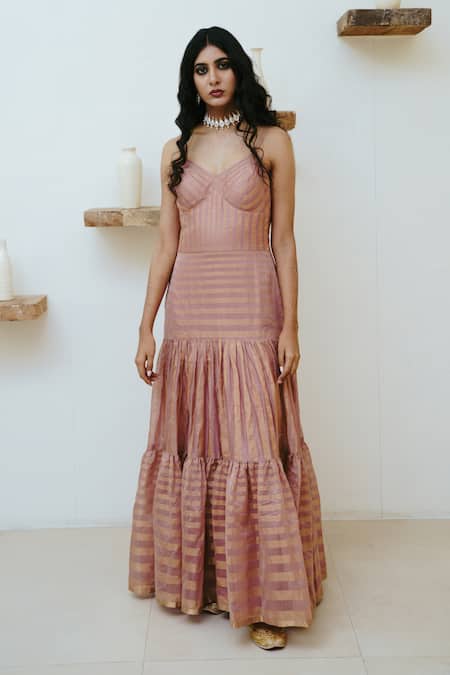 Shop Wabi Sabi By Anshum-Ritesh Pink Chanderi Embroidery Candy Floss Bomber Jacket With Woven Anarkali at Aza Fashions Shop_Wabi Sabi By Anshum-Ritesh_Pink Chanderi Embroidery Candy Floss Bomber Jacket With Woven Anarkali _at_Aza_Fashions