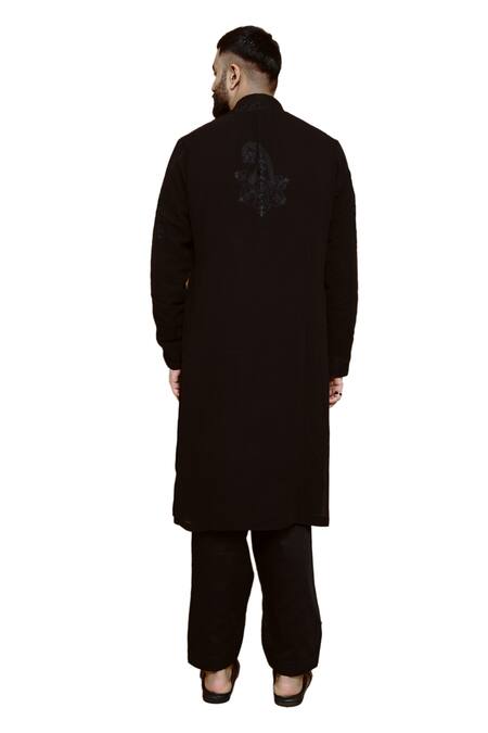 Buy Wabi Sabi By Anshum-Ritesh Black Georgette, Cotton Embroidery Power Paisley Kurta Set Buy_Wabi Sabi By Anshum-Ritesh_Black Georgette, Cotton Embroidery Power Paisley Kurta Set