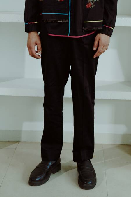 Buy Wabi Sabi By Anshum-Ritesh Black Cotton, Silk Embroidery Animal Kingdom Bomber Jacket Set Online at Aza Fashions Buy_Wabi Sabi By Anshum-Ritesh_Black Cotton, Silk Embroidery Animal Kingdom Bomber Jacket Set _Online_at_Aza_Fashions