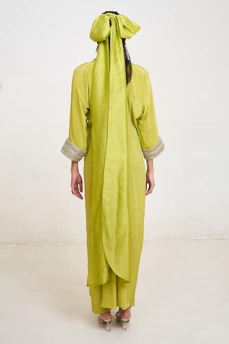 Rishi and Vibhuti Callista Cutwork Embroidered Kaftan 