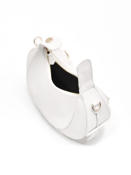 Immri_White Halo Crescent Bag _Online_at_Aza_Fashions