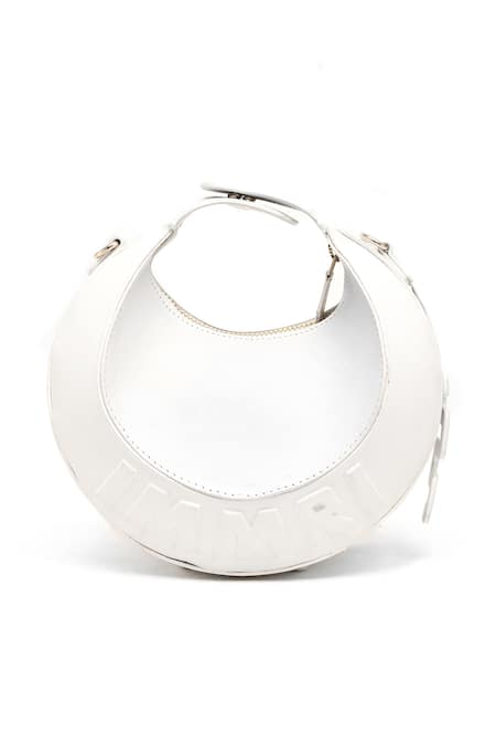 Buy_Immri_White Halo Crescent Bag _Online_at_Aza_Fashions